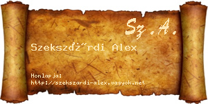 Szekszárdi Alex névjegykártya