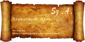 Szekszárdi Alex névjegykártya