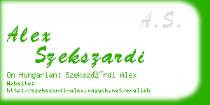 alex szekszardi business card